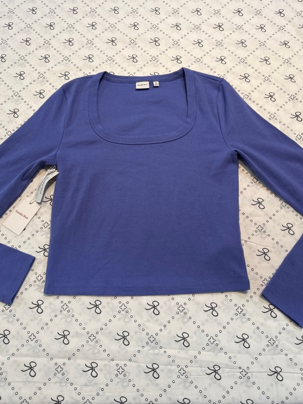 Aritzia Sunday Best NWT Peri Purple Bibble Long Sleeve Size Medium